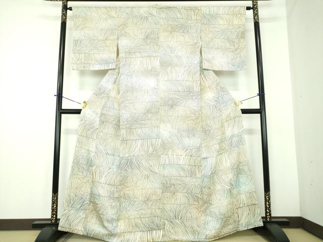 平和屋着物●上質な小紋　抽象文様　暈し染め　正絹　逸品　DABD1651ps