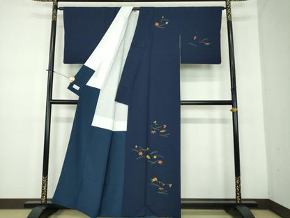 平和屋着物●洗える最高級着物　＜英＞はなぶさ謹製　中国三大刺繍　相良刺繍　総刺繍　訪問着　吹き寄せ文　逸品　DABD1652ps