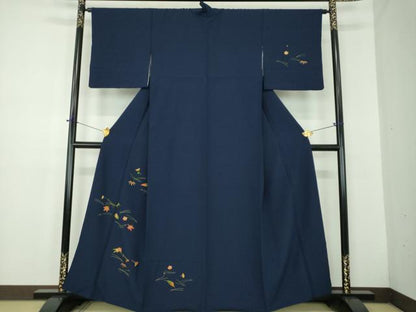 平和屋着物●洗える最高級着物　＜英＞はなぶさ謹製　中国三大刺繍　相良刺繍　総刺繍　訪問着　吹き寄せ文　逸品　DABD1652ps