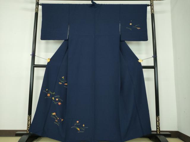平和屋着物●洗える最高級着物　＜英＞はなぶさ謹製　中国三大刺繍　相良刺繍　総刺繍　訪問着　吹き寄せ文　逸品　DABD1652ps