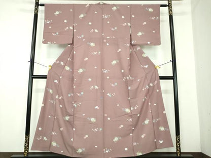 平和屋着物●洗える最高級着物　＜英＞はなぶさ謹製　小紋　吉祥花文　逸品　DABD1657ps