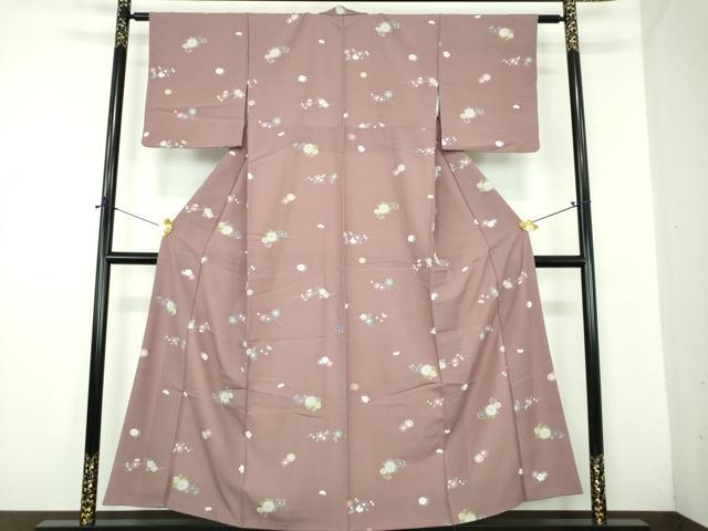 平和屋着物●洗える最高級着物　＜英＞はなぶさ謹製　小紋　吉祥花文　逸品　DABD1657ps