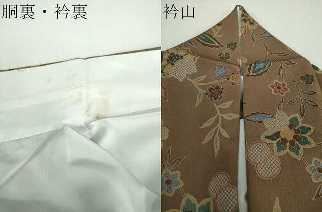 平和屋着物●洗える最高級着物　＜英＞はなぶさ謹製　小紋　更紗花文　逸品　DABD1659ps 平和屋着物○洗える最高級着物 ＜英＞はなぶさ謹製 小紋 更紗花文 逸品