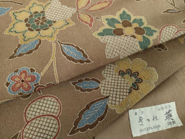 平和屋着物●洗える最高級着物　＜英＞はなぶさ謹製　小紋　更紗花文　逸品　DABD1659ps 平和屋着物○洗える最高級着物 ＜英＞はなぶさ謹製 小紋 更紗花文 逸品