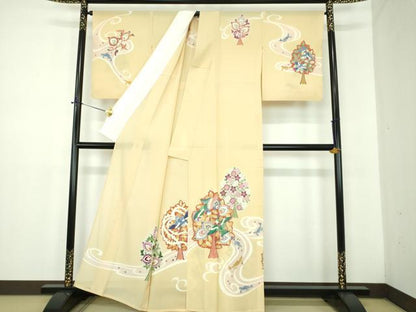 平和屋着物＊夏物 創作友禅 百仙 訪問着 絽 北川芳春画筆 暖かい陽 反端・保証書付き 正絹 逸品 DABD1663ps