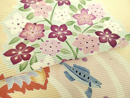 平和屋着物＊夏物 創作友禅 百仙 訪問着 絽 北川芳春画筆 暖かい陽 反端・保証書付き 正絹 逸品 DABD1663ps