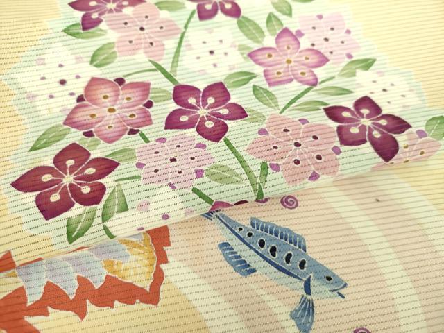 平和屋着物＊夏物 創作友禅 百仙 訪問着 絽 北川芳春画筆 暖かい陽 反端・保証書付き 正絹 逸品 DABD1663ps