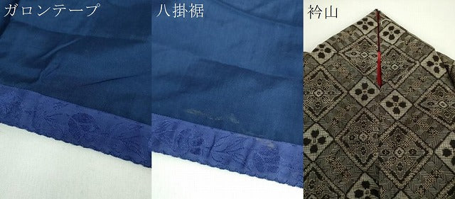 平和屋着物●本場大島紬　龍郷絣　花菱文　正絹　逸品　DABD1668ps