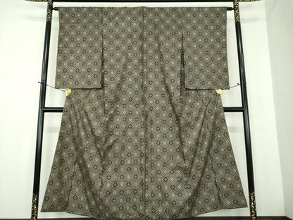 平和屋着物●アンティーク　大正ロマン　本場大島紬　龍郷絣　菱文　正絹　逸品　DABD1669ps