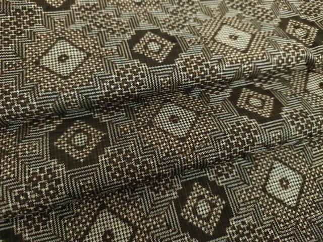 平和屋着物●アンティーク　大正ロマン　本場大島紬　龍郷絣　菱文　正絹　逸品　DABD1669ps