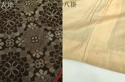 平和屋着物●アンティーク　大正ロマン　本場大島紬　龍郷絣　格子花文　正絹　逸品　DABD1674ps