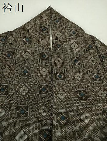 平和屋着物●本場大島紬　龍郷絣　菱文　証紙付き　正絹　逸品　DABD1675ps