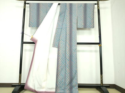 平和屋着物●菅原工房　菅原結作　漢方染紬　間道　証紙付き　正絹　逸品　DABD1680ps