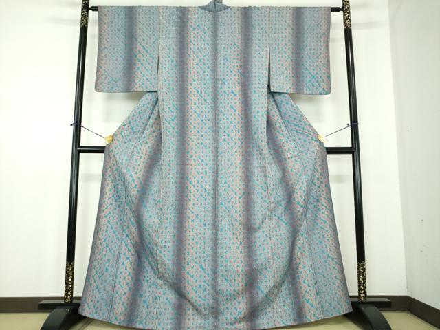 平和屋着物●菅原工房　菅原結作　漢方染紬　間道　証紙付き　正絹　逸品　DABD1680ps