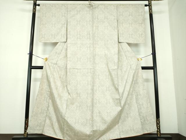 平和屋着物●本場大島紬　白大島　9マルキ　花菱文　正絹　逸品　未使用　DABD1683ps