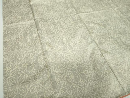 平和屋着物●本場大島紬　白大島　9マルキ　花菱文　正絹　逸品　未使用　DABD1683ps