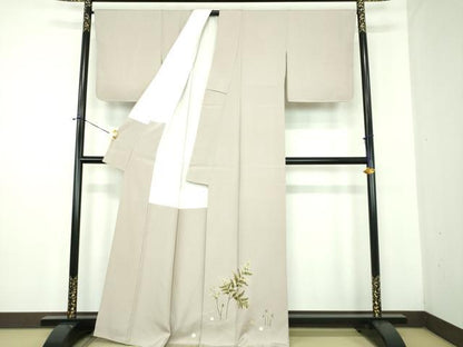 平和屋着物●中国三大刺繍　相良刺繍　色留袖　作家物　吹き寄せ文　蕨　正絹　逸品　DABD1685ps