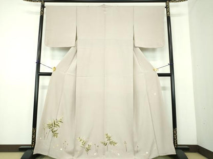 平和屋着物●中国三大刺繍　相良刺繍　色留袖　作家物　吹き寄せ文　蕨　正絹　逸品　DABD1685ps