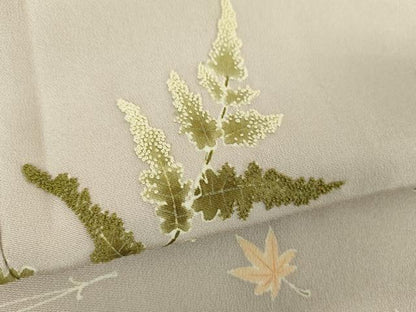 平和屋着物●中国三大刺繍　相良刺繍　色留袖　作家物　吹き寄せ文　蕨　正絹　逸品　DABD1685ps