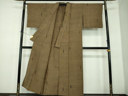 平和屋着物●ざざんざ織　伊兵衛織　単衣　正絹　逸品　DABD1688ps