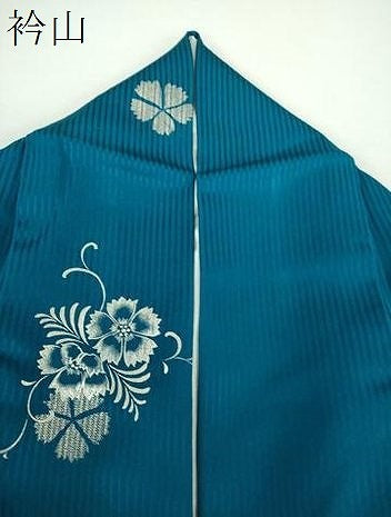 平和屋着物●上質な小紋　舞花文　濃藍色　銀彩　正絹　逸品　DABD1691ps