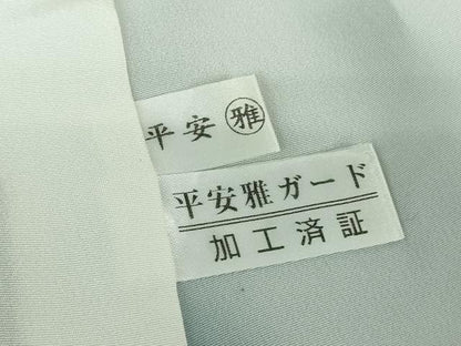 平和屋着物●上質な小紋　舞花文　濃藍色　銀彩　正絹　逸品　DABD1691ps