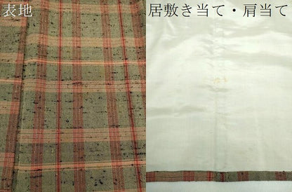 平和屋着物●ざざんざ織　伊兵衛織　単衣　格子　正絹　逸品　DABD1692ps