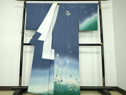 平和屋着物●十日町友禅作家　田村英之　訪問着　春陽　暈し染め　反端・色紙付き　正絹　逸品　DABD1697ps