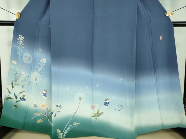 平和屋着物●十日町友禅作家　田村英之　訪問着　春陽　暈し染め　反端・色紙付き　正絹　逸品　DABD1697ps