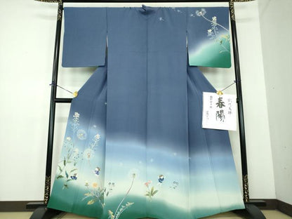 平和屋着物●十日町友禅作家　田村英之　訪問着　春陽　暈し染め　反端・色紙付き　正絹　逸品　DABD1697ps