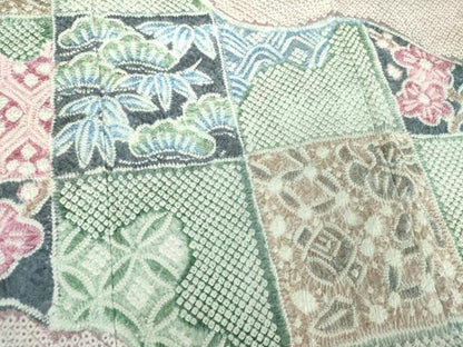平和屋着物●名門　藤娘きぬたや・総絞り　訪問着　松竹梅　正絹　逸品　DABD1701ps