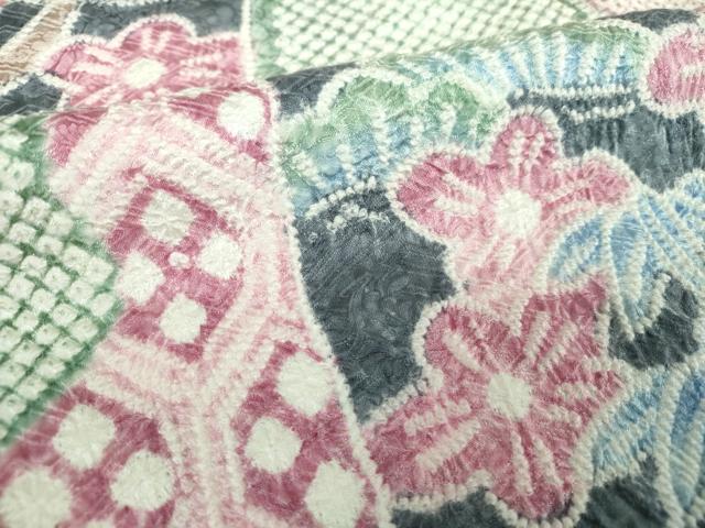 平和屋着物●名門　藤娘きぬたや・総絞り　訪問着　松竹梅　正絹　逸品　DABD1701ps