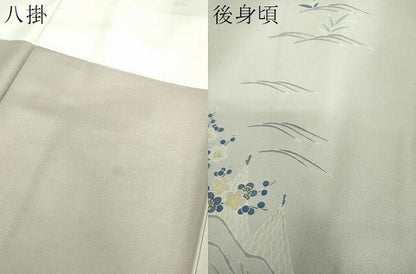 平和屋着物●訪問着　駒刺繍　松竹梅　風景花文　暈し染め　金彩　正絹　逸品　DABD1703ps