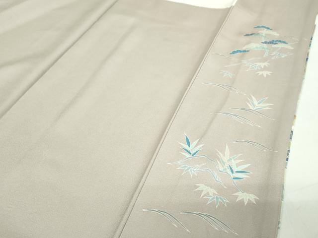 平和屋着物●訪問着　駒刺繍　松竹梅　風景花文　暈し染め　金彩　正絹　逸品　DABD1703ps