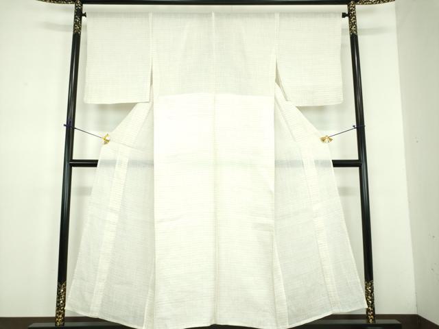 平和屋着物＊夏物　沖縄県無形文化財指定　本場八重山上布　麻　絣文様　逸品　DABD1704ps