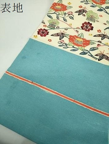 平和屋着物●九寸名古屋帯　紅型　枝椿　お召縮緬　正絹　逸品　DABD1712ps