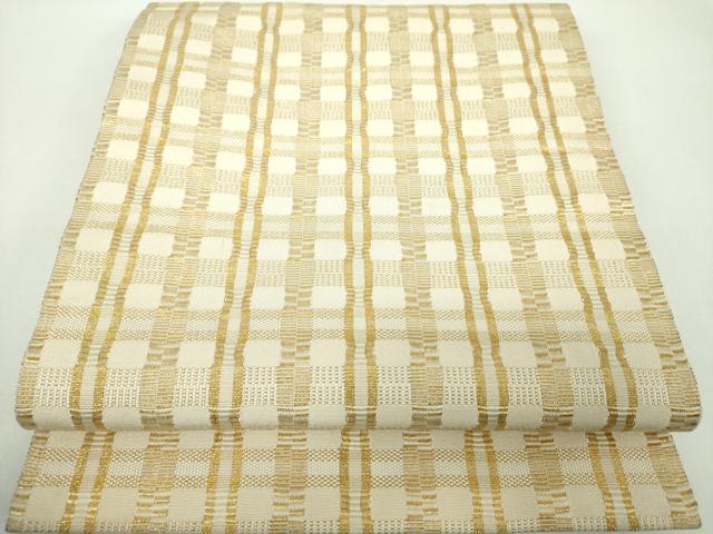 平和屋着物●龍村美術織物　九寸開き名古屋帯　金吉野　金糸　正絹　逸品　DABD1716ps