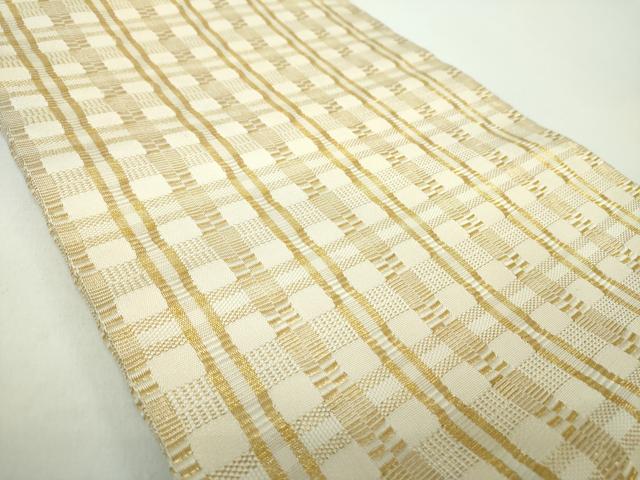 平和屋着物●龍村美術織物　九寸開き名古屋帯　金吉野　金糸　正絹　逸品　DABD1716ps