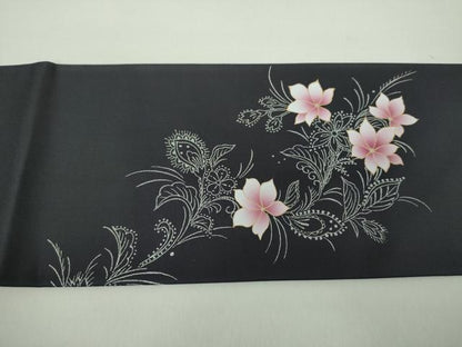 平和屋着物●九寸名古屋帯　大輪の花　金銀彩　正絹　逸品　未使用　DABD1730ps