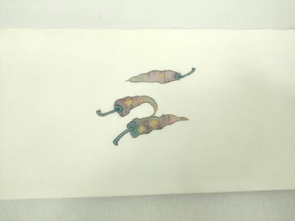 平和屋着物●塩瀬　つけ帯　手描き　成り物　金彩　正絹　逸品　DABD1735ps