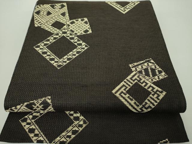 平和屋着物●米沢　宝来織　両面　全通柄袋帯　紙こぎん　総刺繍　色紙重ね　絹×紙　逸品　DABD1742ps 平和屋着物○米沢 宝来織 両面 全通柄袋帯 紙こぎん 総刺繍