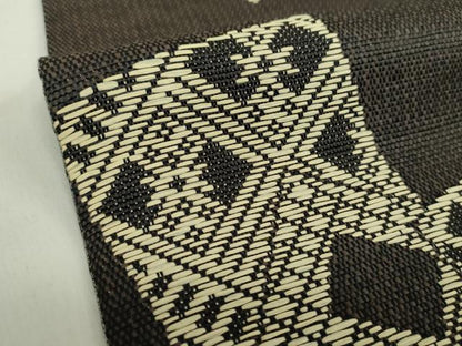 平和屋着物●米沢　宝来織　両面　全通柄袋帯　紙こぎん　総刺繍　色紙重ね　絹×紙　逸品　DABD1742ps