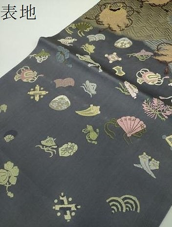 平和屋着物●皇室・伊勢神宮御用　御御帯　山口美術織物　山口弘躬　六通柄袋帯　唐織　祥波宝尽し文　金銀糸　正絹　逸品　DABD1745ps