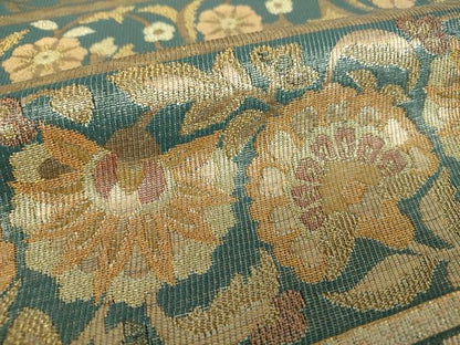 平和屋着物●紋屋井関　御寮織　六通柄袋帯　紗羅織　リヨン花紋　金糸　証紙付き　正絹　逸品　DABD1746ps