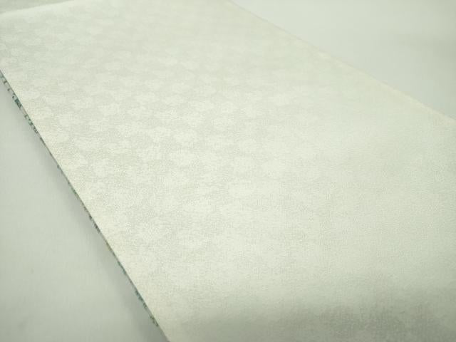 平和屋着物●世界的友禅作家　千地泰弘　両面　六通柄袋帯　輪奈織　献上葡萄唐草文　銀糸　正絹　逸品　未使用　DABD1759ps