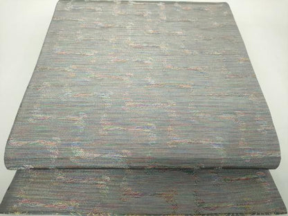 平和屋着物●染色作家　斉藤三才　両面　六通柄袋帯　三才鳥　雪輪重ね　金糸　正絹　逸品　未使用　DABD1761ps
