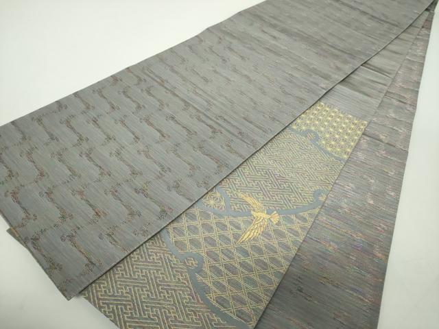 平和屋着物●染色作家　斉藤三才　両面　六通柄袋帯　三才鳥　雪輪重ね　金糸　正絹　逸品　未使用　DABD1761ps 平和屋着物○染色作家 斉藤三才 両面 六通柄袋帯 三才鳥 雪輪重ね 金糸