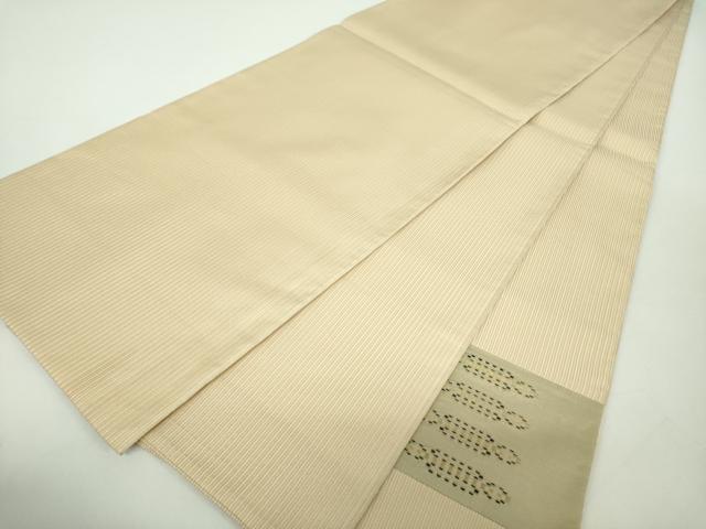 平和屋着物○太鼓柄袋帯 花織 切嵌 横段文 金糸 正絹 逸品