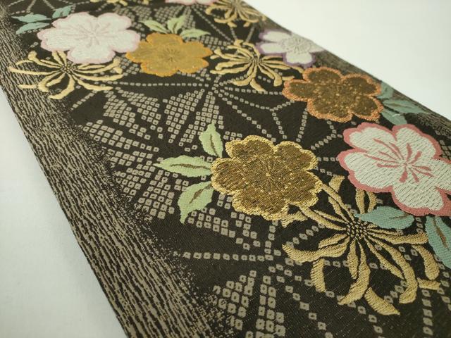 平和屋着物●六通柄袋帯　唐織　舞桜　金糸　やまと誂製　正絹　逸品　DABD1784ps