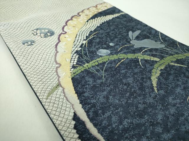 平和屋着物●六通柄袋帯　唐織　鹿の子雪芝跳兎　金銀糸　正絹　逸品　DABD1785ps
